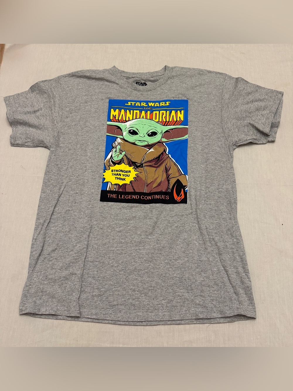 Star Wars The Mandalorian Grogu Graphic T-Shirt - Gray